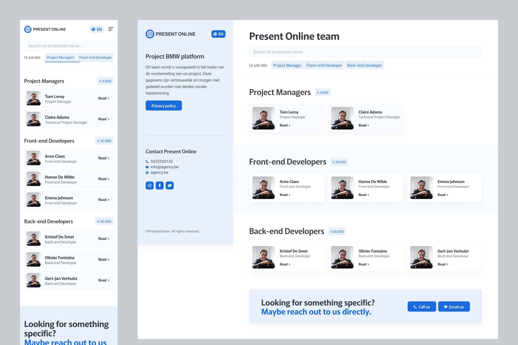 Present Online CV kit final designs