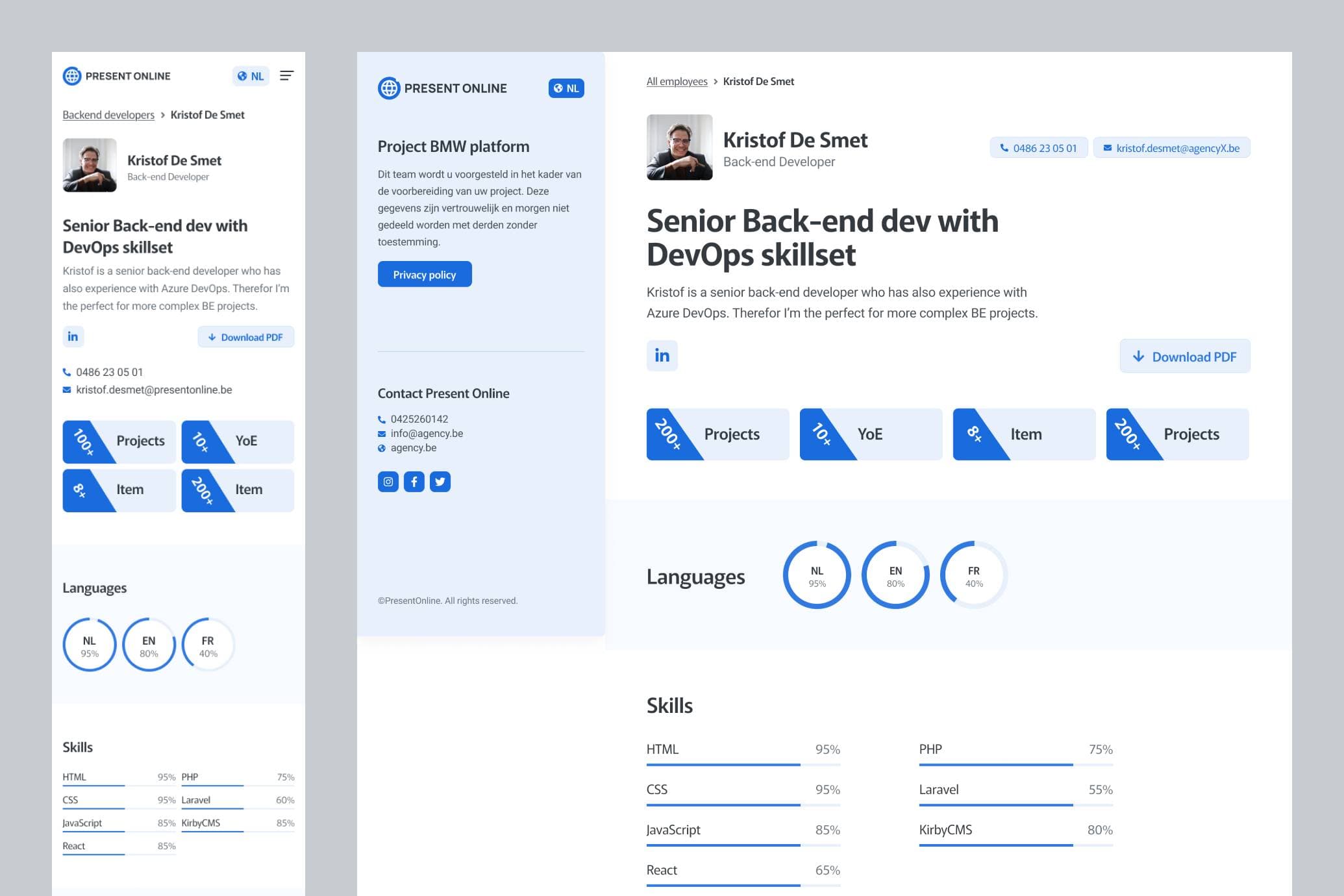 Present Online CV kit final designs