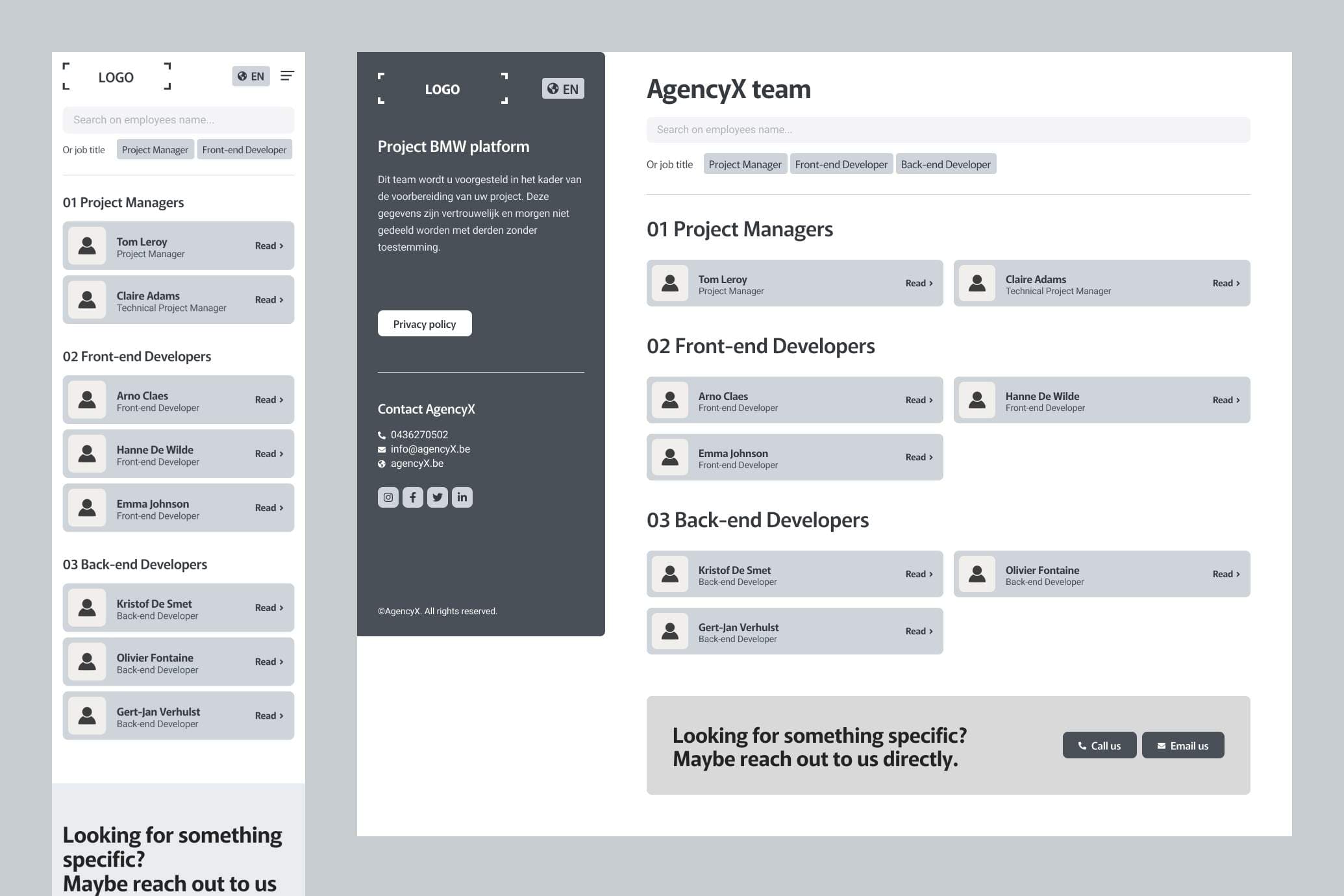 Karel Decoene portfolio - CV kit wireframes
