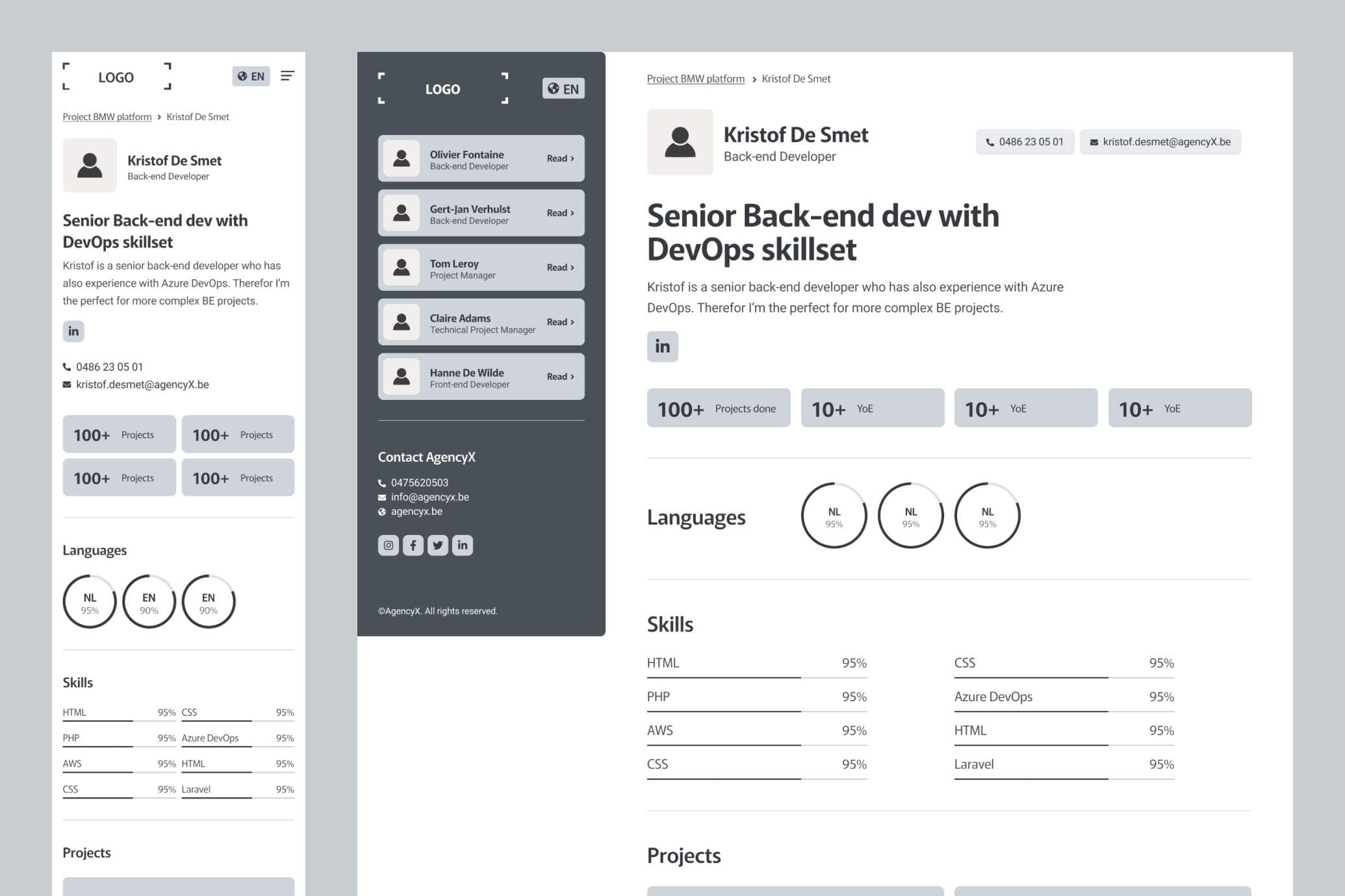 Karel Decoene portfolio - CV kit wireframes2
