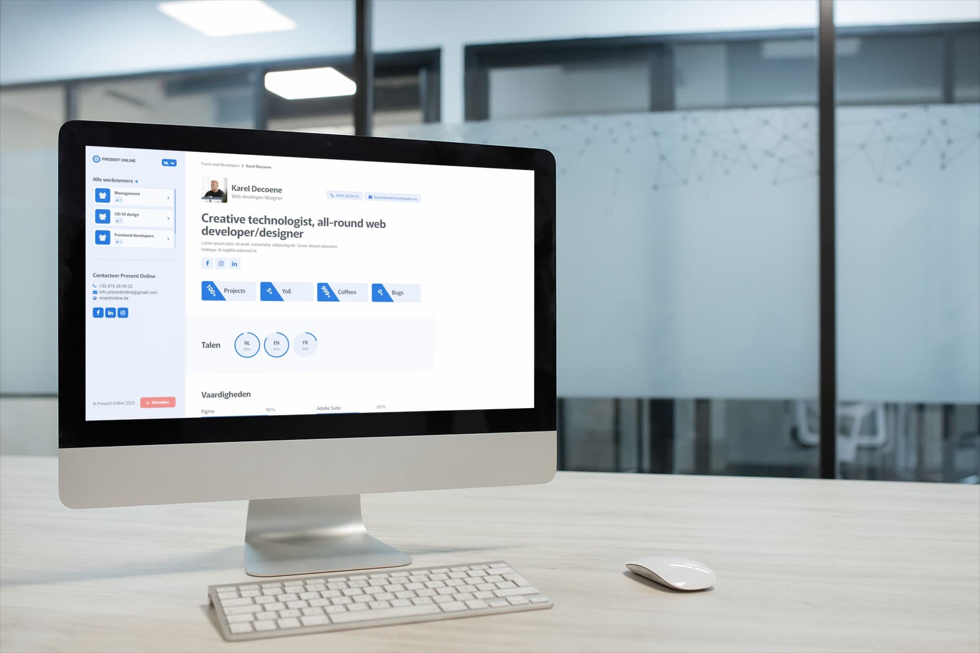 CV kit on desktop in office environment