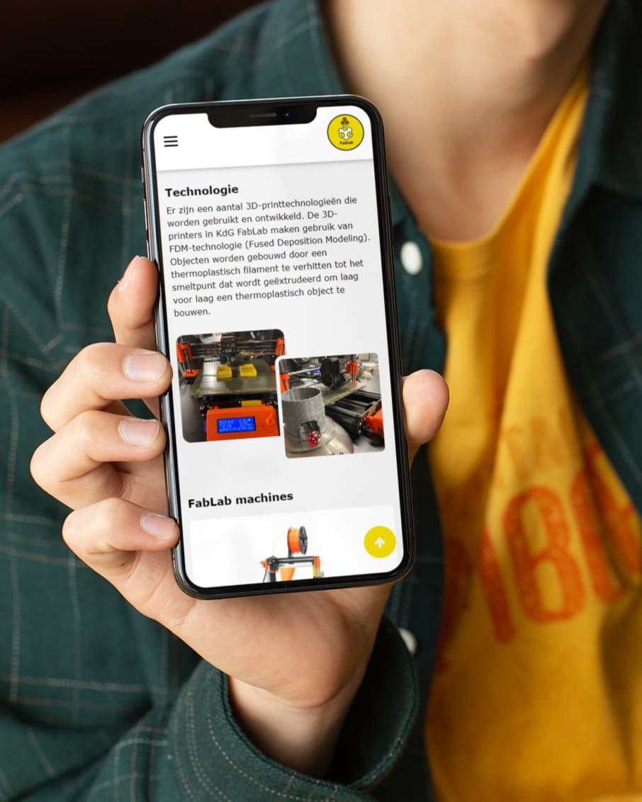 KdG FabLab category and images on Iphone