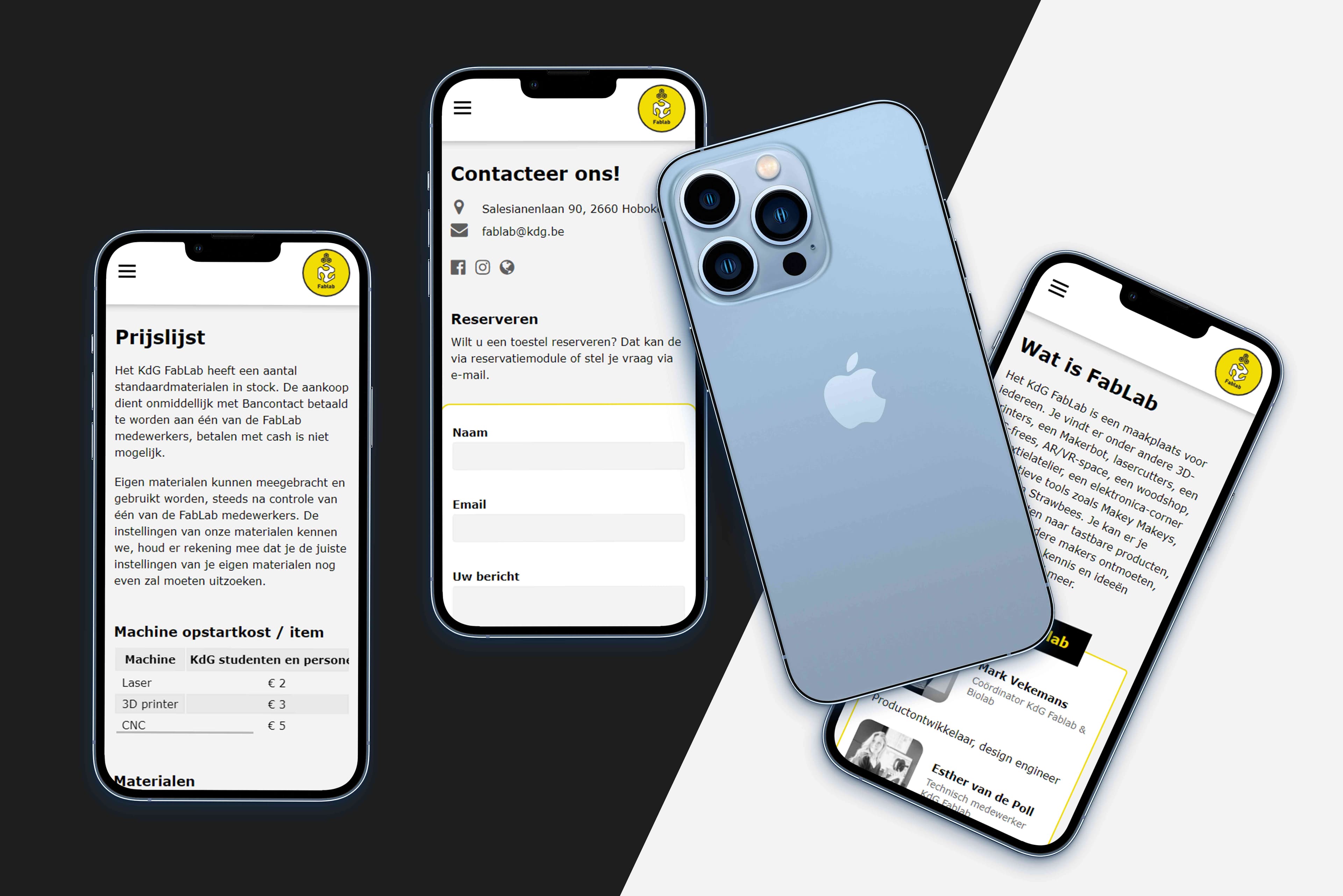 KdG FabLab mockup on Apple devices