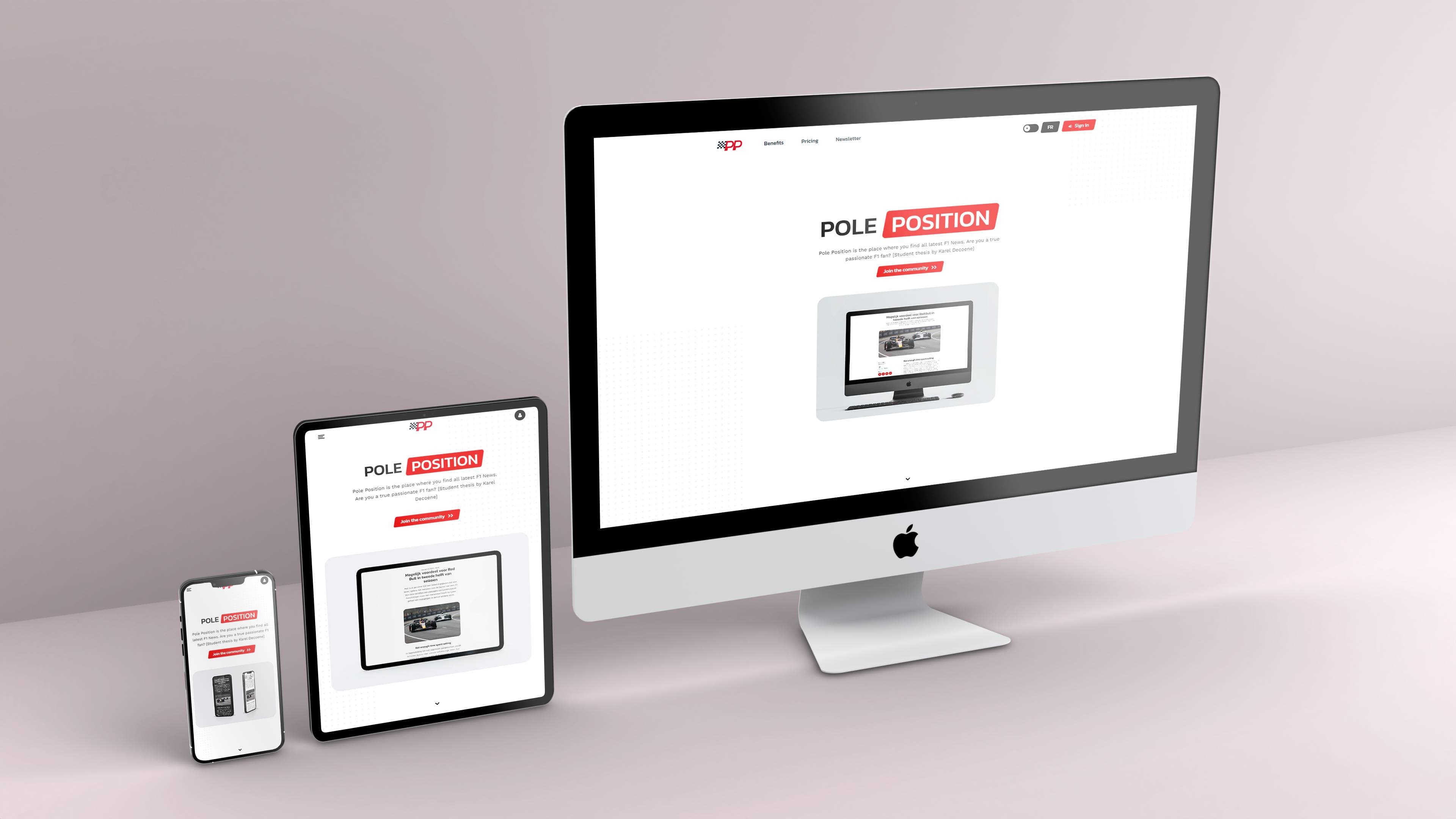 Pole Position mockup on Apple devices