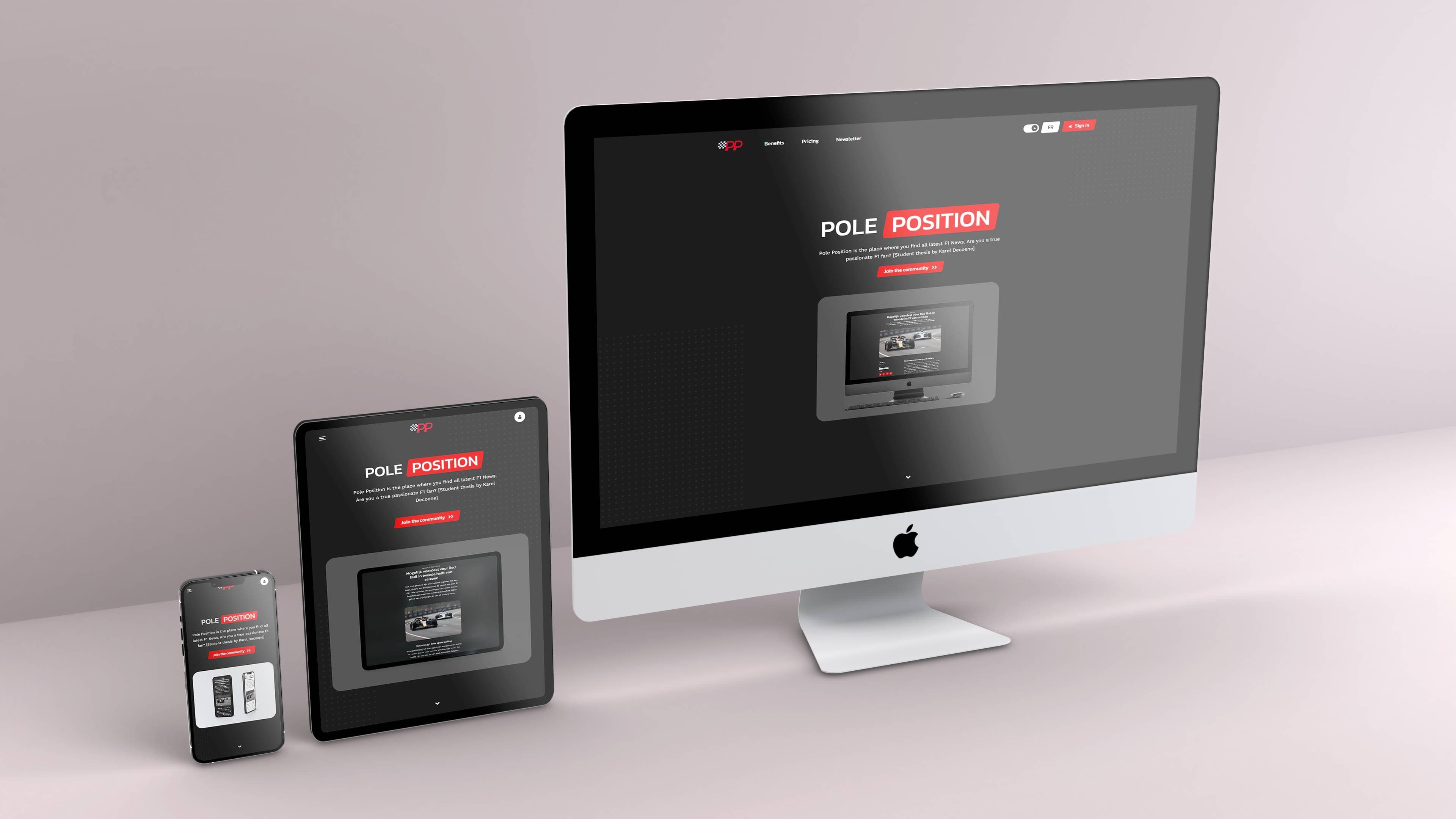 Pole Position mockup on Apple devices