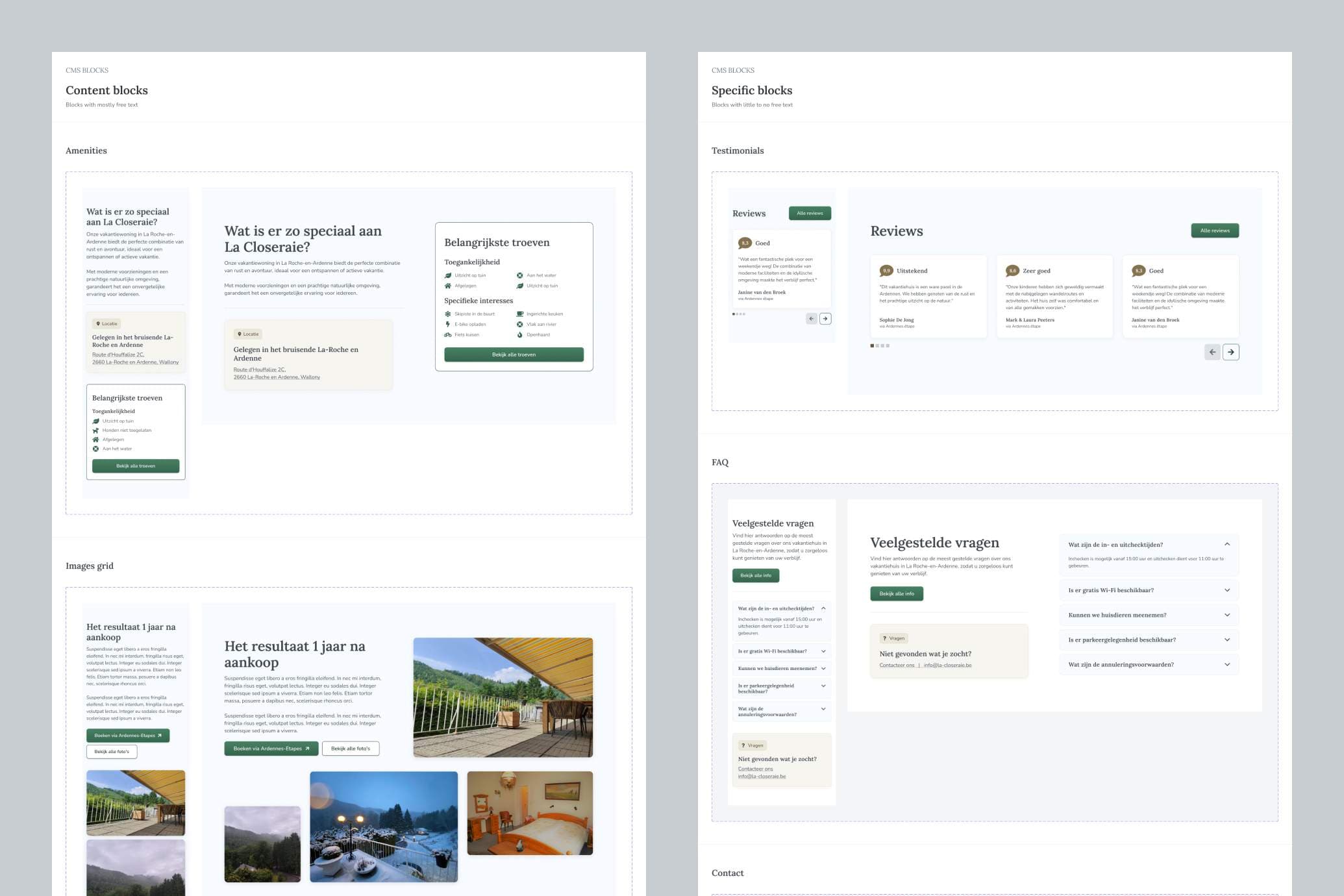 La Closeraie CMS blocks