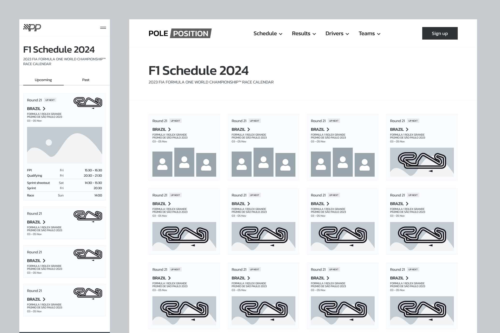 Pole Position wireframes